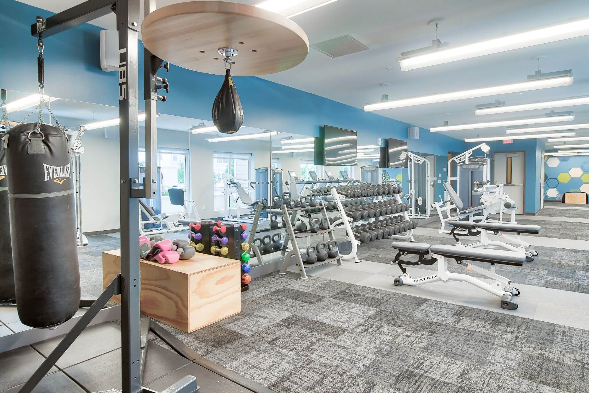 fitness center at west & wright apartments