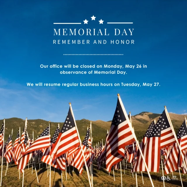 In observance of Memorial Day, our office will be closed on Monday, May 26th. We will reopen on Tuesday, May 27th.
We hope everyone has a safe and reflective holiday as we honor those who served. 💙 #MemorialDay